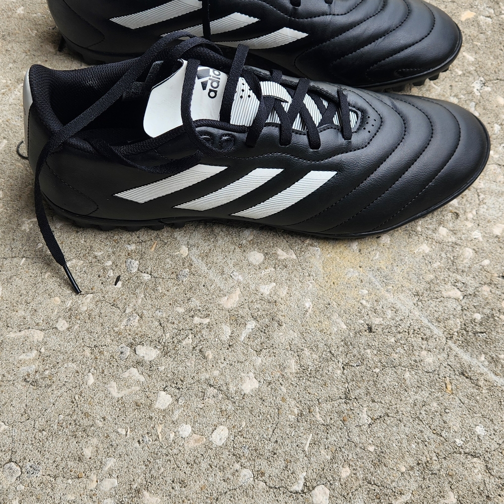 Adidas Men's Black Athletic Shoes with White Stripes